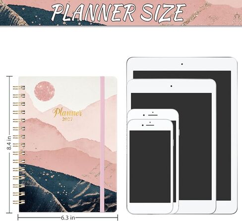 2025 Planner - Planner 2025 with Tabs, Jan 2025 - Dec 2025, Large Weekly and Monthly Planner, 9" x 11", Hardcover Planner with Box + Back Pocket + Twin-Wire Binding + Inner Pocket - Moon in Saudi Arabia