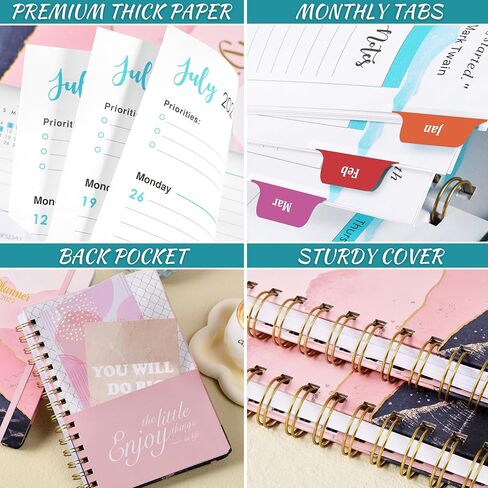 2025 Planner - Planner 2025 with Tabs, Jan 2025 - Dec 2025, Large Weekly and Monthly Planner, 9" x 11", Hardcover Planner with Box + Back Pocket + Twin-Wire Binding + Inner Pocket - Moon in Saudi Arabia