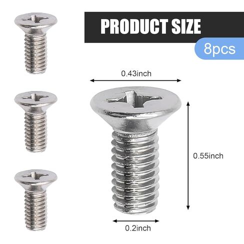 8 PCS Brake Disc Rotor Screws, Stainless Steel Phillips Flat Brake Disc Rotor Retaining Bolt, Braking Set Screws Kit Replaces 93600-06014-0H, Compatible with Honda, Acura, Hyundai (Silver) in Kuwait