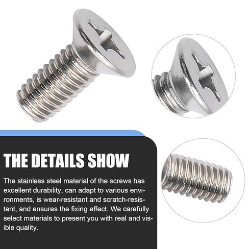 8 PCS Brake Disc Rotor Screws, Stainless Steel Phillips Flat Brake Disc Rotor Retaining Bolt, Braking Set Screws Kit Replaces 93600-06014-0H, Compatible with Honda, Acura, Hyundai (Silver) in Kuwait