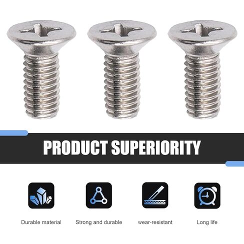8 PCS Brake Disc Rotor Screws, Stainless Steel Phillips Flat Brake Disc Rotor Retaining Bolt, Braking Set Screws Kit Replaces 93600-06014-0H, Compatible with Honda, Acura, Hyundai (Silver) in Kuwait