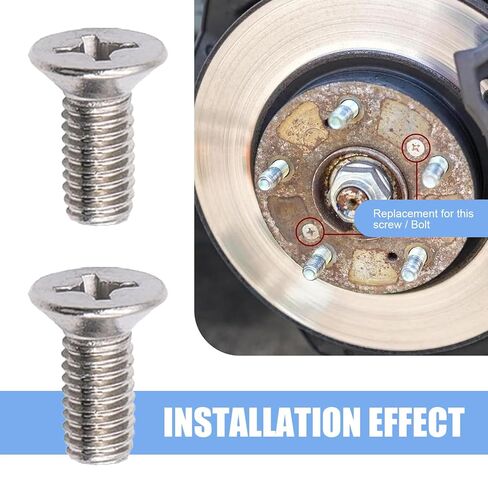 8 PCS Brake Disc Rotor Screws, Stainless Steel Phillips Flat Brake Disc Rotor Retaining Bolt, Braking Set Screws Kit Replaces 93600-06014-0H, Compatible with Honda, Acura, Hyundai (Silver) in Kuwait