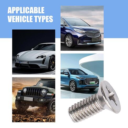8 PCS Brake Disc Rotor Screws, Stainless Steel Phillips Flat Brake Disc Rotor Retaining Bolt, Braking Set Screws Kit Replaces 93600-06014-0H, Compatible with Honda, Acura, Hyundai (Silver) in Kuwait