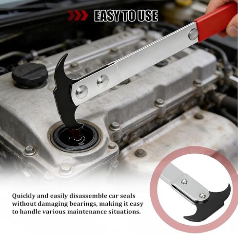 Car Seal Puller, Heavy Duty Dual Hook Tips Vehicle Oil Grease Seal Disassembly Wrench, Automotive Wheel Oil Sealing Remover Installer Tool, Universal for SUV Van Truck in Kuwait