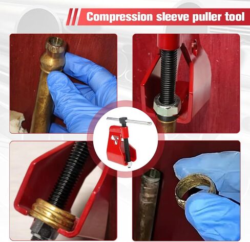 Zpana Car Compression Sleeve Puller Tool, 1/2" Ferrule Nut Puller Remove Copper Water Compression Sleeve & Tubing, Damage-Free Ferrule and Ring Plumbing Remover Tool, Universal for Vehicles in Kuwait