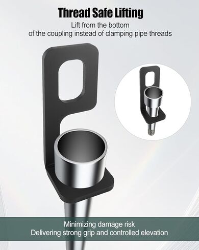 Well Pump Pipe Elevator, Heavy Duty Drop Pipe Puller Tool for 1-1/4 Inch Steel Piping, Water Well Lifting Clamp for Installation Removal, Secure Non-Slip Grip in Kuwait