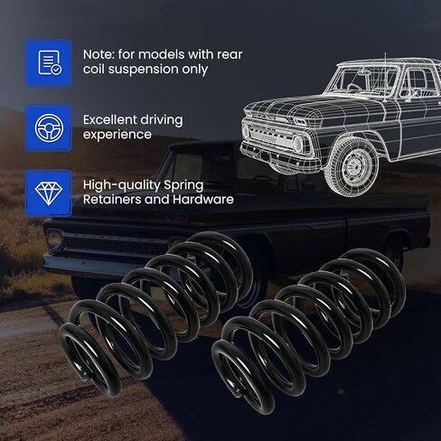 طقم خفض زنبركي أمامي 3 بوصة/5 بوصة خلفي مناسب لـ 1960-1972 Chevy C10، مناسب لـ GMC C15 طقم خفض زنبركي لفائف in Kuwait