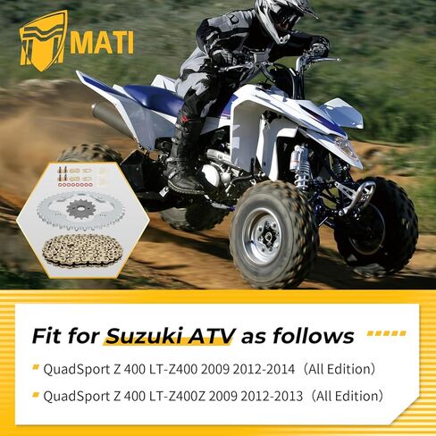 M MATI 96L X-Ring Drive Chain & Drive Sprocket Assembly for Suzuki QuadSport Z 400 LT-Z400 LT-Z400Z 2009 2012-2014 27600-43B20-096 27511-07G00 64511-33H00 in Kuwait