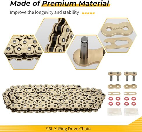 M MATI 96L X-Ring Drive Chain & Drive Sprocket Assembly for Suzuki QuadSport Z 400 LT-Z400 LT-Z400Z 2009 2012-2014 27600-43B20-096 27511-07G00 64511-33H00 in Kuwait