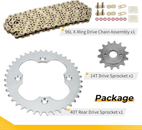 M MATI 96L X-Ring Drive Chain & Drive Sprocket Assembly for Suzuki QuadSport Z 400 LT-Z400 LT-Z400Z 2009 2012-2014 27600-43B20-096 27511-07G00 64511-33H00 in Kuwait
