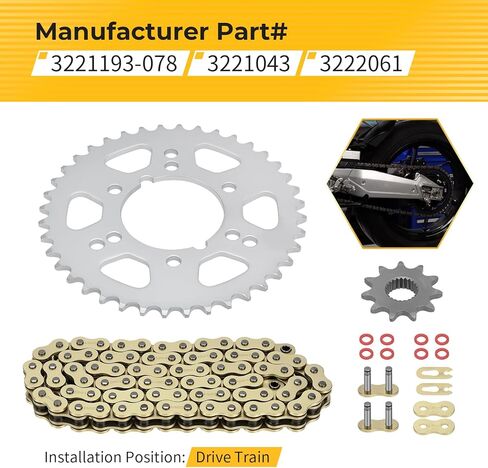 M MATI 78L X-Ring سلسلة محرك ومجموعة ضرس محرك لـ Polaris Trail Blazer 330 Trail B-oss 330 325 2001-2013 3221193-078 3221043 3222061 in Kuwait
