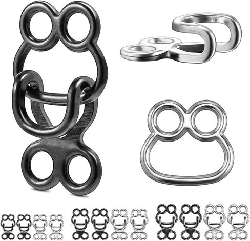 60 Set Hooks and Eyes for Sewing, Clothing Hook Replacement Clasps, Hook and Eye Closures for Fur Coats Jackets Trousers Underwear Sewing DIY Craft in Kuwait