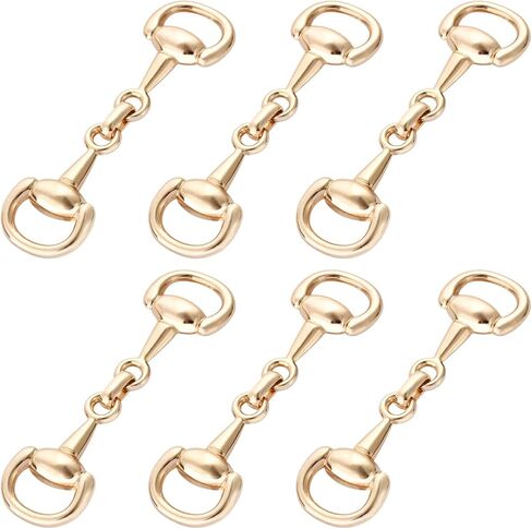 6 PCS Medium Horse Bit Buckle, D Ring Gold Snaffle Bit Buckles, Create Exquisite Equestrian Jewelry for Women. in Kuwait