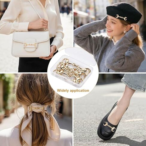 6 PCS Medium Horse Bit Buckle, D Ring Gold Snaffle Bit Buckles, Create Exquisite Equestrian Jewelry for Women. in Kuwait