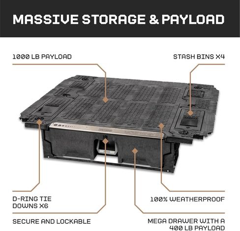 DECKED Truck Bed Storage System Includes System Accessories | Compatible with Nissan Frontier (2022-current) 5' in Kuwait