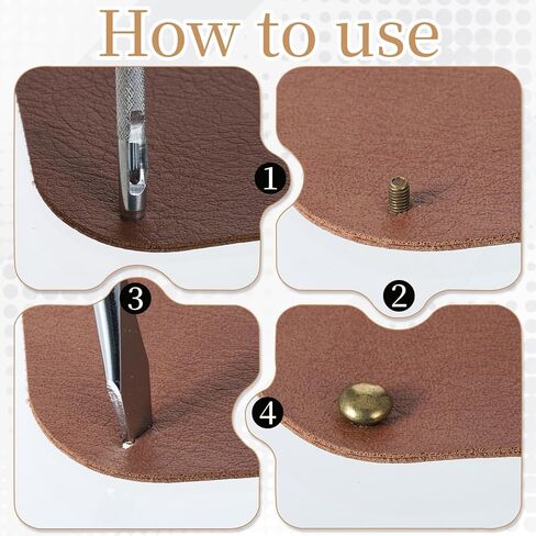 60 Sets Chicago Screws for Leather Studs Round Button Stud Rivet 8mm Leather Screw Rivets Screw in Rounded Rivets for DIY Craft Repairs Decoration (4 Colors) in Kuwait