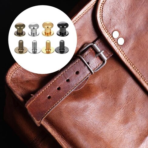 60 Sets Chicago Screws for Leather Studs Round Button Stud Rivet 8mm Leather Screw Rivets Screw in Rounded Rivets for DIY Craft Repairs Decoration (4 Colors) in Kuwait