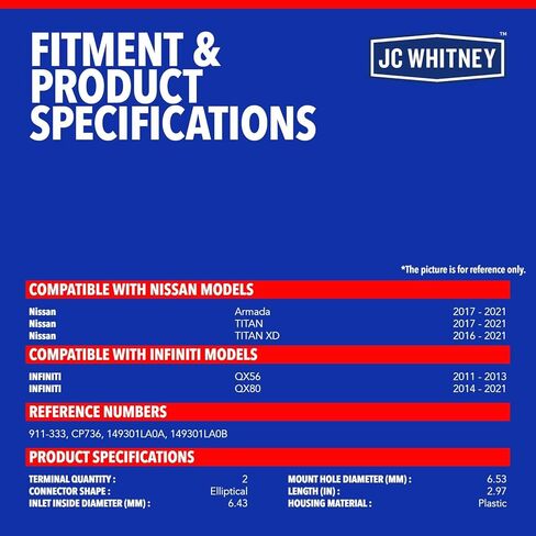 JC Whitney JFBAJCWVCS00028 Vapor Canister Purge Solenoid - متوافق مع Nissan Armada TITAN 2017-2021، TITAN XD 2016-2021، INFINITI QX56 2011-2013، QX80 2014-2021 - 5.6L in Kuwait