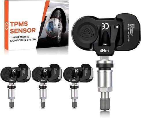 TPMS Sensor Multi-Protocol Tire Pressure Sensors Fit for Jeep/Dodge/Chrysler 315MHz & 433MHz Snap-in Tire Pressure Monitoring for Cherokee Commander Wrangler Compass Ram 1500 Challenger Pacifica 4 PCS in Kuwait