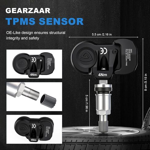 TPMS Sensor Multi-Protocol Tire Pressure Sensors Fit for Jeep/Dodge/Chrysler 315MHz & 433MHz Snap-in Tire Pressure Monitoring for Cherokee Commander Wrangler Compass Ram 1500 Challenger Pacifica 4 PCS in Kuwait