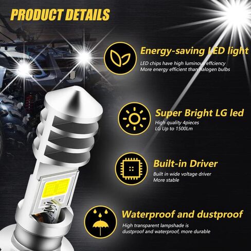 لمبة H6M LED AC/DC 12-48V P15D Hi-Lo Beam White 6000K LED لمبة دراجة نارية لـ Ya maha ATV YF Z YF ​​M Raptor Grizzly Ko diak دراجة نارية جرار سكوتر - 2 حزمة (غلاف فضي) in Kuwait