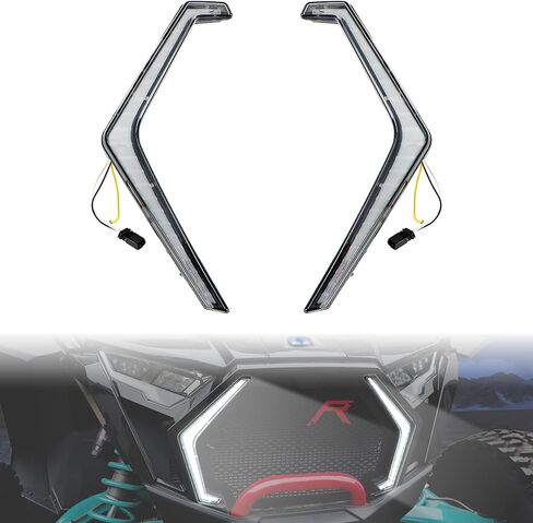 LED Grille Accent Fang Lights for Polaris RZR PRO XP/R/S 2025 2026+ Accessories, Waterproof White DRL Signature Lights Front Grill Lamps(1 Pair) in Kuwait