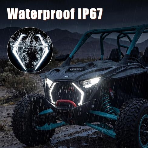 LED Grille Accent Fang Lights for Polaris RZR PRO XP/R/S 2025 2026+ Accessories, Waterproof White DRL Signature Lights Front Grill Lamps(1 Pair) in Kuwait