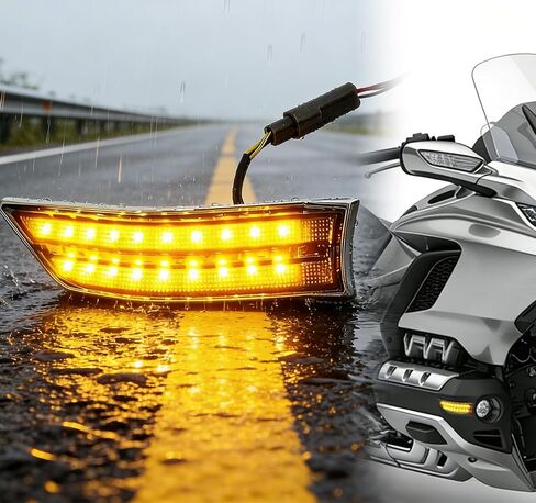 دراجة نارية LED الضباب ضوء الجانب أضواء الجري المساعدة إشارات بدوره العنبر متوافق مع هوندا Goldwing GL1800 الملحقات 2018-2022 الجبهة هدية in Kuwait