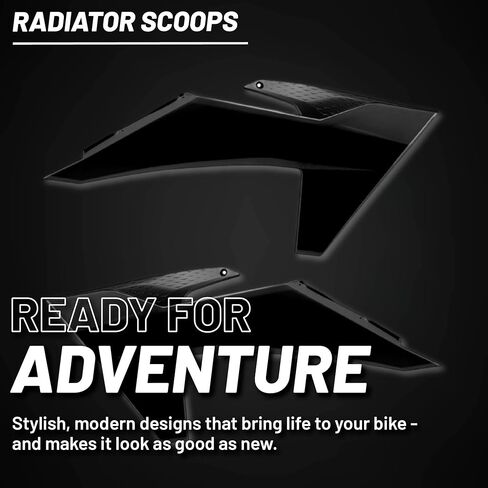 مجارف الرادياتير Polisport - لوحات سوداء لـ KTM EXC/SX/XC (2023-2025) - تناسب OEM، تشطيب لامع، خفيفة الوزن ومقاومة للصدمات، سهلة التركيب in Kuwait