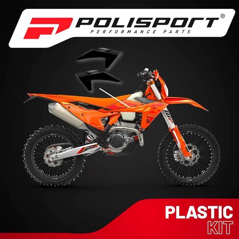 مجارف الرادياتير Polisport - لوحات سوداء لـ KTM EXC/SX/XC (2023-2025) - تناسب OEM، تشطيب لامع، خفيفة الوزن ومقاومة للصدمات، سهلة التركيب in Kuwait
