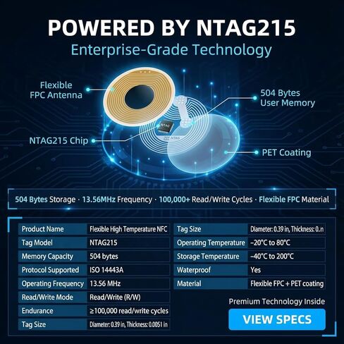 ملصق علامات NFC مع رقائق فارغة NTAG215 (2، 10 مم) in Kuwait