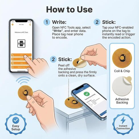 ملصق علامات NFC مع رقائق فارغة NTAG215 (2، 10 مم) in Kuwait