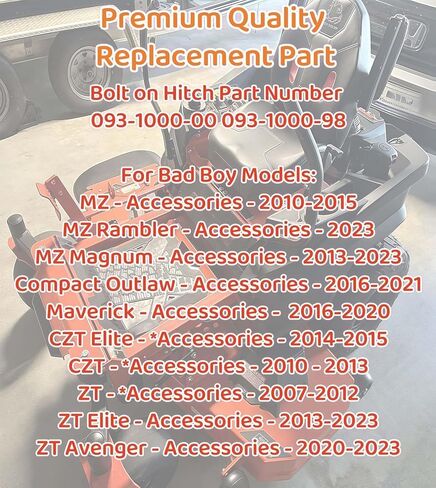 مسمار شديد التحمل بسمك 1/4 بوصة على وصلة السحب يناسب Bad Boy 093-1000-00 MZ، MZ Magnum، ZT، CZT، رقم الجزء، 093-1000-00 093-1000-98 - فتحة سلسلة متعددة الاستخدامات in Saudi Arabia