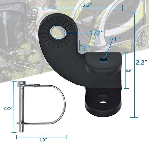 Your Ride with 2 Sets Heavy-Duty Bike Hitch Couplers 12.2mm Angled Replacement Connectors-Universal Fit for Trailers.,Easy Install & Secure Connection in Kuwait