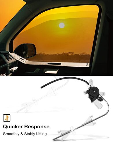 A-Premium Power Window Regulator with Motor Driver Side Compatible with Terex Muncy Bentz Cab Roll Down Halfway in Kuwait