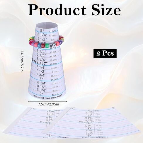 2 Pcs Bracelet Mandrel and Bracelets Sizer Measuring Tool Bracelet Mandrel Adjustable Plastic Ring Sizer Measuring Tool Kit Wrist Bangle Gauge Sizers for Jewelry Necklace Sizing Making Travel Making in Kuwait