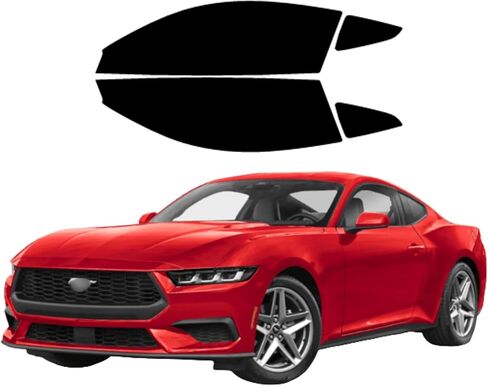 صبغة نافذة كربون نانو مقطوعة بشكل احترافي لسيارة Ford Mustang 2 Dr Coupe 2024-2026 جميع النوافذ الجانبية تحجب 99% من الأشعة فوق البنفسجية، مجموعة من 4 قطع من طبقة الكربون الاحترافية (20% الكل) in Kuwait