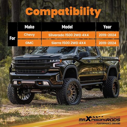 أغلال خفض خلفية maxpeedingrods مقاس 2 بوصة لسيارة Chevy Silverado/GMC Sierra 1500 2019-2024، مجموعة إسقاط قابلة للتعديل in Kuwait