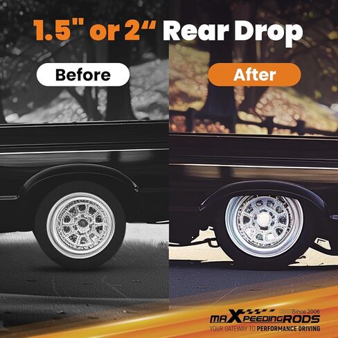 أغلال خفض خلفية maxpeedingrods مقاس 2 بوصة لسيارة Chevy Silverado/GMC Sierra 1500 2019-2024، مجموعة إسقاط قابلة للتعديل in Kuwait