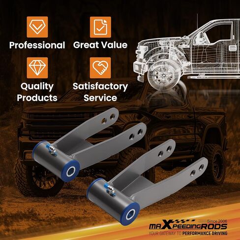أغلال خفض خلفية maxpeedingrods مقاس 2 بوصة لسيارة Chevy Silverado/GMC Sierra 1500 2019-2024، مجموعة إسقاط قابلة للتعديل in Kuwait