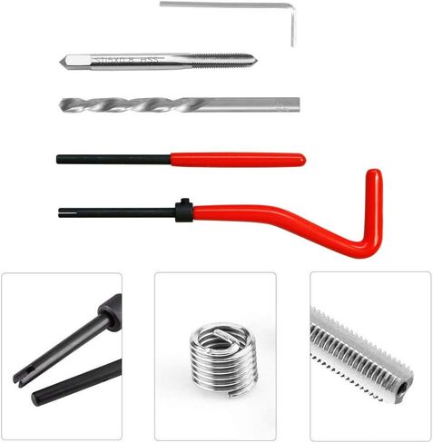 Thread Repair Kit, M5 x 0.8 mm Thread Repair Insert Kit Compatible Hand Tool Set for Auto Repairing (M5-0.8) in Kuwait