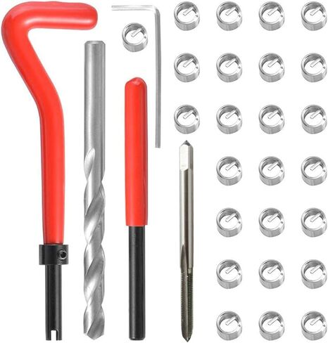 طقم إصلاح خيط متري 30 قطعة من Shkalacar، أداة تركيب خيط متري لـ M3 M4 M7 M9 M11 Helicoil Car Pro Coil Tool M7*1 in Kuwait
