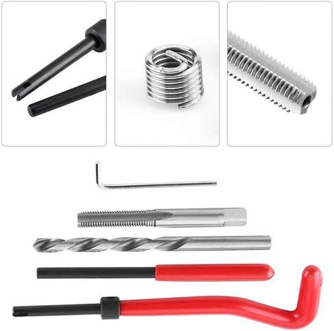 طقم إصلاح خيط متري 30 قطعة من Shkalacar، أداة تركيب خيط متري لـ M3 M4 M7 M9 M11 Helicoil Car Pro Coil Tool M7*1 in Kuwait