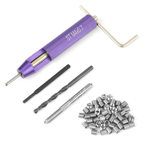 50Pcs Thread Repair Installation Kit, M4 x 2D Wire Thread Insert Tool Metric, Stainless Steel Insert Coil Set Metric for All Kinds of Low Strength Materials, M4 x 0.7 in Kuwait