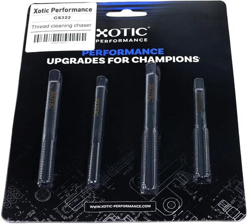 Xotic Performance™ Thread Chaser Combination Kit 1.25 M8, M10, M11, M12 - Thread Cleaning & Restoration for Lightly Damaged Threads, HSS 4241 Steel, Removes Rust & Debris - CS322 in Kuwait