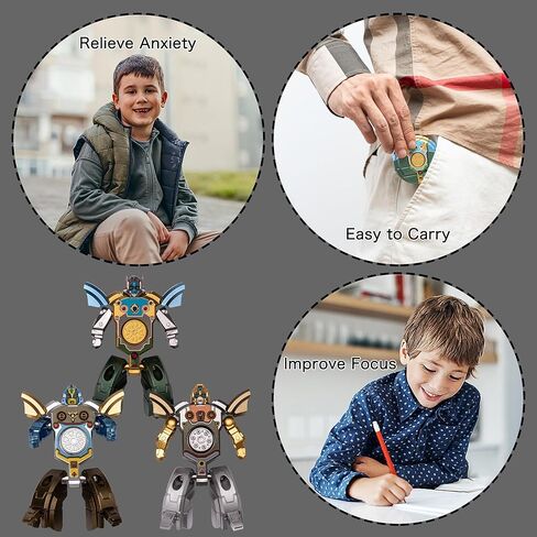 Transformable Robot Spinner Fidget Toys, 6 Pack Deformable Fidget Spinners for Kids Party Favor Fingertip Gyros for Christmas Stocking Stuffer Bulk Gifts Kids Classroom Prizes in Kuwait