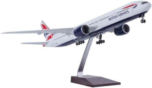 8 بوصات (20 سم) مجموعة نموذج طائرة B777 من الخطوط الجوية البريطانية نموذج طائرة من الراتنج مع حامل طاولة هدية لعشاق الطيران أو ديكورات العرض in Kuwait