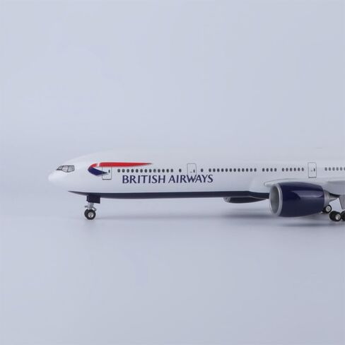 8 بوصات (20 سم) مجموعة نموذج طائرة B777 من الخطوط الجوية البريطانية نموذج طائرة من الراتنج مع حامل طاولة هدية لعشاق الطيران أو ديكورات العرض in Kuwait