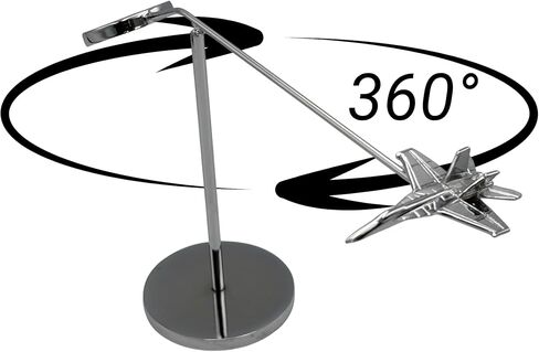 نموذج دوار لطائرة مقاتلة F/A-18 - حامل عرض طائرة من الكروم الفاخر - منحوتة حركية متوازنة 360 درجة - ديكور مكتب الطيران العسكري هدية قابلة للتجميع in Kuwait