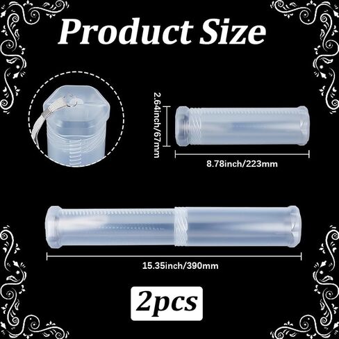 GORGECRAFT 2Pcs Extendable Artist Storage Tube Plastic Brush Case Clear Long Paint Watercolor Pen Pencil Container Organizer Holder with Carrying Lanyard for Paintbrush Drawing Makeup Artist Travel in Kuwait